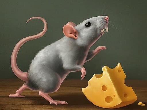 Navigate the Maze: Eat Cheese or Get Caught!