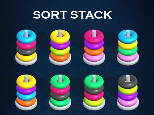 Colorful Hoop Sort: Stack Puzzle Challenge