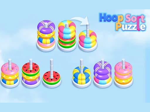 Colorful Hoop Sort: 3D Puzzle Challenge