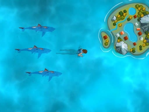 Escape the Sharks: Swim to Safety