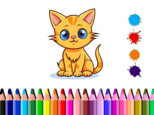 Colorful Cat Art: Kids' Coloring Fun