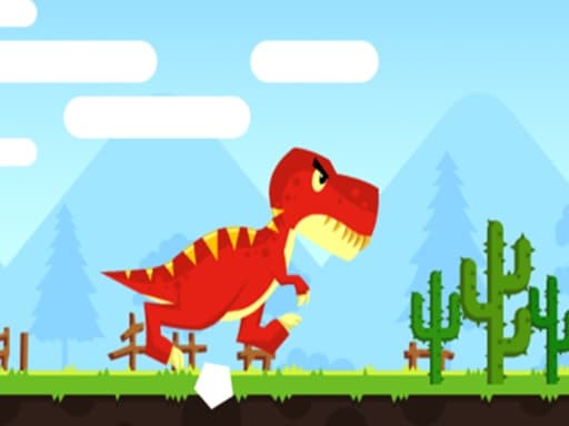Colorful T-Rex Dash: Prehistoric Adventure